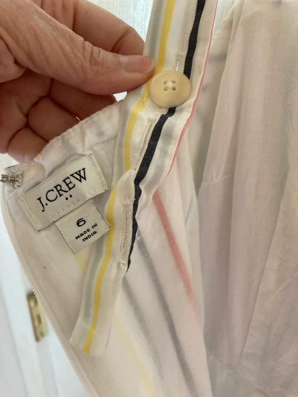 J. Crew White Multi-Color Stripe Tiered Sundress - Picture 5 of 9